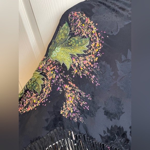 ETRO SILK beaded floral CAPE poncho - Picture 9 of 13